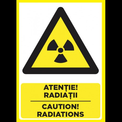 Placuta atentie radiatii caution radiations